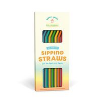 Knock Knock 10053 Silicone Straws, Set of 8, Rainbow