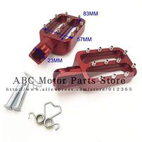 Frames & Fittings Red CNC Foot Pegs Pedals Rests for Lucky MX Thumpstar Explorer Braaap Atomic Pitpro Pitster Pro Pit Dirt Bike - (Color: Silver)