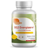 Zahler B12 Energizer, Potent Energy Booster, Vitamin B12 Methylcobalamin, Certified Kosher, 5000 MCG, 120 Natural Cherry Flavor Lozenges