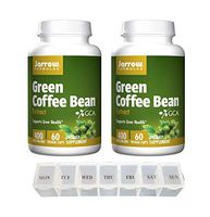 Jarrow Green Coffee Bean Extract 400 Milligrams Supports Liver Health Dietary Supplement - 60 Veggie Caps (Pack of 2) with Daily Capsule Organizer