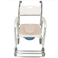 9TRADING Shower Commode Wheelchair Toilet and Bedside Transport Chair w/Padded Seat New