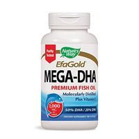 Nature's Way EfaGold Mega-DHA Premium Fish Oil + Vitamin E Supplement, 1000mg, 60 Count Softgels