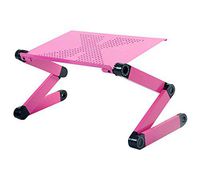 Laptop Table Bed Lap Desk Tray Hold Smart Phone eBook Bedside Reading TV Dinner Pink 16" x10