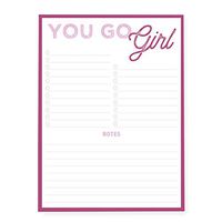 Graphique Large Notepad, Future is Female – 6" x 8", Cute Notepad with 150 Tear-Off Sheets, Features the Quote “You Go Girl” on Every Page – Perfect for Note Taking, List Making, and More