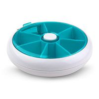 EUBUY 7-Day Plastic Round Shape Button Rotary Pill Box Cases Container Small Stuff Container(Green)