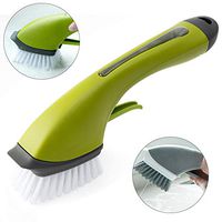 Cleaning Brush with Soap Dispenser Long Handle Kitchen Scrubber Pot Brush Dish Bowl Washing Green