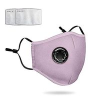 Air Purifying Reusable Face Mask with Carbon Filter Anti-Fog PM2.5 Respirator-Protection from Dust, Pollen, Pet Dander, Other Airborne Irritants,Pink+2 PCS Filter Pads