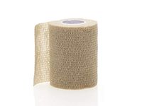 Cohesive Bandage, McKesson, 4 Inch X 5 Yard Standard Compression Self-Adherent Closure Tan NonSterile, 16-3404 - One Single Bandage
