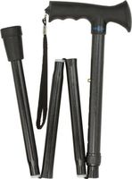 Black Adjustable Comfort Grip Folding Walking Cane