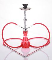 2 hose 21" Pita Red Hookah Shisha Nargila water glass vase pipes smoke sale