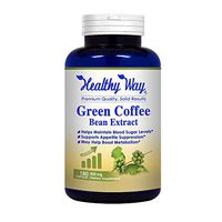 Healthy Way 100% Pure Green Coffee Bean Extract - 180 Capsules -Antioxidant Cleanse for Weight Loss , Healthy Fat Burner -  NON-GMO USA Made 100% Money Back Guarantee