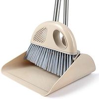 WEIFAN CAI- Long Handle Dustpan and Brush Sets Rotary Broom Head High Density Plastic Bristles Detachable Cleaning The Room (73x29cm)
