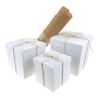 Homeford Tree Skirt Bundle with White Square Nested Gift Box, 5-Piece Set (Ivory)