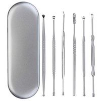 HenMerry 6pcs/Set Ear Pick Kit Stainless Steel Ear Spoon Earpick Set Ear Wax Removal Tool Remover Ear Pick Double-Head Ear Cleaner Care Ear Clean Tool Kit