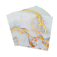 20 Pack Dinner Decorative Napkins Marbling Painting Disposable Paper Party Napkins Perfect for Wedding Baby Shower Holiday Party Supplies(Golden)