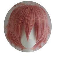 Alacos Short Pink Spiky Layered Anime Cosplay Costumes Wig Sayori+Wig Cap