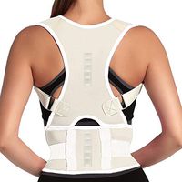 Magnet Back Brace Posture Corrector- Fully Adjustable Support Belt Improves Posture and Provides Lumbar Back Brace, Relieves Pain Upper and Lower Back for Men and Women (White, X-Large)