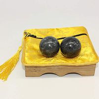 Marble Hand Balls Dark Grey Chinese Health Exercise Baoding Balls Stress Relief 1.4'' BS004