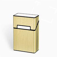 Aluminum Cigarette Case Metal Pocket Cigar Tobacco Box for Whole Package Cigarettes 20 Pieces, Anti-Extrusion Splash Proof, 3-Pack (Silver, Gold, Black),Gold