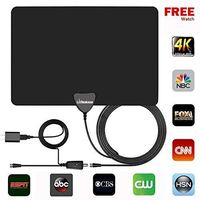 TV Antenna Indoor Amplified HDTV Antenna, TV Antenna for Digital TV 50-80 Mile Range,HD Digital TV Antenna UPGRADED 2018 VERSION, with Detachable Signal Booster Support 4K 1080p & All Older TV's