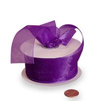 2 1/2" X 25 Yards Purple Shimmer Sheer Organza Ribbon