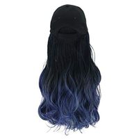 Curly Hair Wig, Elevin(TM) Long Curly Wig Cap Long Hair Baseball Cap Ball Caps Casual Hat with Wig Blue