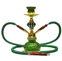 Hookah Set, Arab Hookah Set 2 Hose Removable Hookah Set Easy to Clean and Store Family Party Outdoor Cafe,Green