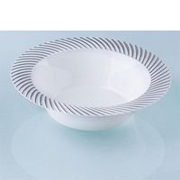 BalsaCircle 40 pcs 6 oz White Plastic Round Bowls - Disposable Wedding Party Catering Tableware