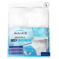 Avancé Unisex Reusable Incontinence Underwear with Water-Proof Pocket Pouch 100% Cotton Body Fabric & Elastic Waistband (Large)