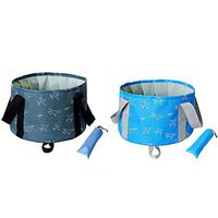 YHYGOO Two-Piece 10L Collapsible Bucket Portable Travel Outdoor wash Basin Folding Bucket Camping Hiking Fishing Washing