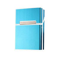 Metal aluminum cigarette case magnetic deduction aluminum cigarette box fashion clamshell cigarette case blue