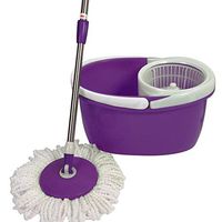 Easy Magic Floor Mop 360° Bucket 2 Heads Microfiber Spin Spinning Rotating Head