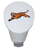 The Furniture Cove New 2.6 Gallon White Plastic Step Trash Can Waste Basket Featuring the Choice of Your Favorite Football Team Logo - FREE Trash Liner Included (Bengals Tiger)