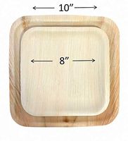 Palm Leaf Plates; All-Natural, Bamboo Style, Organic Disposable Dinnerware-100% Compostable Biodegradable Sustainable Plateware & Serving Platters (8" Square Plate (25))