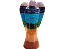 Jet Energized Chakra Bonded 3 Inch Angel Gemstone Healing Free Booklet Crystal Therapy Meditation Chakra Balancing Image is JUST A Reference.