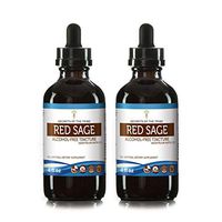 Red Sage Alcohol-Free Liquid Extract, Organic Red Sage (Salvia Miltiorrhiza) Dried Root Tincture Supplement (2x4 FL OZ)