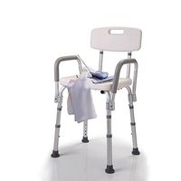 6 Position Height Adjustable Medical Shower Chair Bath Tub Bench Stool Seat Armrest Backrest Versatile Multifunctional Portable Design Elderly Handicapped Disabilities People Hospital Medical Chair