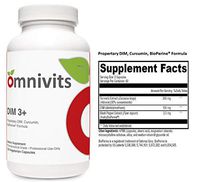Omnivits DIM 3 + | Turmeric Extract (Curcuma Longa) 250mg, DIM (diindolylmethane) 150mg, Black Pepper Extract(BioPerine®) 2.5mg | Supports Healthy Estrogen Metabolism Men & Women | 120 Vegetarian Cap