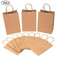 CCINEE 60 PCS Kraft Paper Bags, Goody Bags Retail Bags with Handles for Gifts, Goodies, Presents Party Supplies