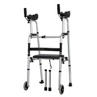 WDWL with a Walking aid, Underarm Crutches, Folding, Old Elbow, Cane, Disabled, Crutches, Wheel, Walking aid, Walking Stick WD