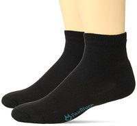 FoxRiver Men's Diabetic Quarter Crew - 2-Pk, Black, Large