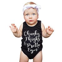 Iuhan Sleeveless Infant Baby Girl Boy Letter Romper Newborn Jumpsuit Outfits Clothes (18 Months Old, Black 2)