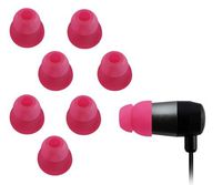 Xcessor Dual Flange Conical Replacement Silicone Earbuds 4 Pairs (Set of 8 Pieces). Compatible With Most in Ear Headphone Brands. Size: MEDIUM. Color Hot Pink