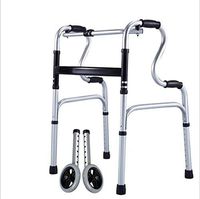 Fancyart Elderly Walker Cane Stool, with Aluminum Alloy 2 Wheel Assistive Tools for The Elderly, Helping Disabled Elderly People to Go Out