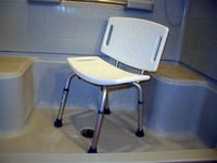 Econo Aluminum Shower Bench with Backrest - Item Number 114-4435EA