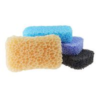 Healifty exfoliating pad 4 Pcs Exfoliating Loofah Bath Sponge Pads Pack Natural Spa Scrubber Soft Shower Sponge Pads for Men Women (Purple Black Blue Orange)