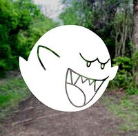 3" Boo Ghost Smiling Vinyl Transfer Sticker Decal for Car Window, Laptop, Wall (White)