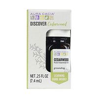 Aura Cacia Discover Pure Cedarwood Essential Oil | 0.25 fl. oz. in Box | Cedrus atlantica