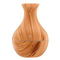 Acecor 130ml Wood Grain Ultrasonic Aromatherapy Oil Diffuser Waterless Auto Shut-Off Humidifier Khaki