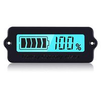Icstation Voltage Capacity Tester Supports Lithium Battery 12V 24V 36V 48V 60V, Lithium-iron battery and Lead-acid Battery Status Indicator LCD Digital Power Monitor for Balance Car Vehicle Skateboard